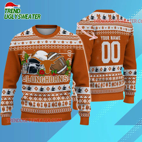 Ncaa Texas Longhorns Logo Team Football Custom Christmas Ugly Sweater