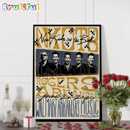 New Kids On The Block June 26 2024 Walmart Arkansas Music Pavilion Rogers AR Tour Poster Canvas