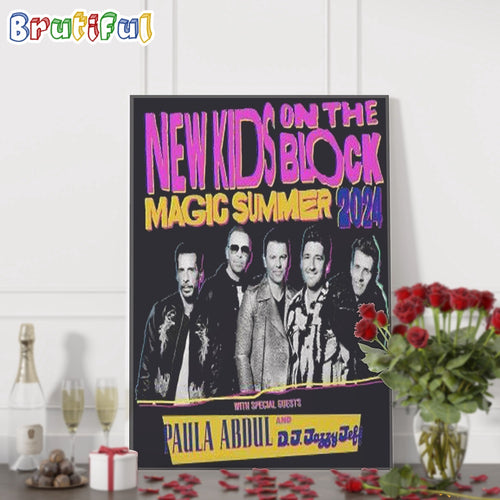 New Kids On The Block Magic Summer Tour 2024 Poster Canvas Art, Magic Summer Tour 2024 Poster