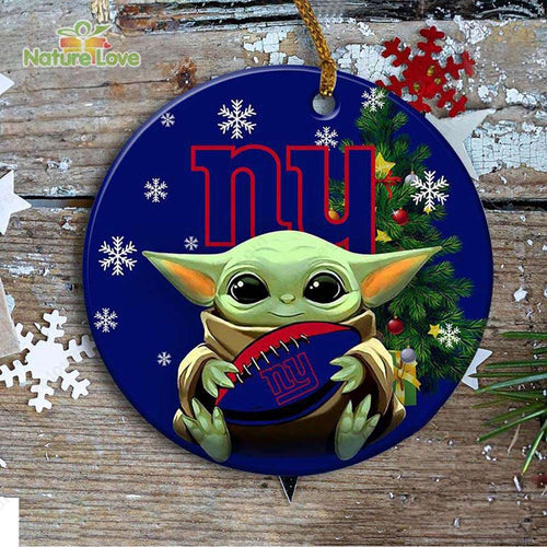 New York Giants Baby Yoda Ornament Christmas Tree Decorations NFL Gifts