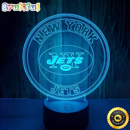 New York Jets Night Light 3D Illusion LED Lamp Football