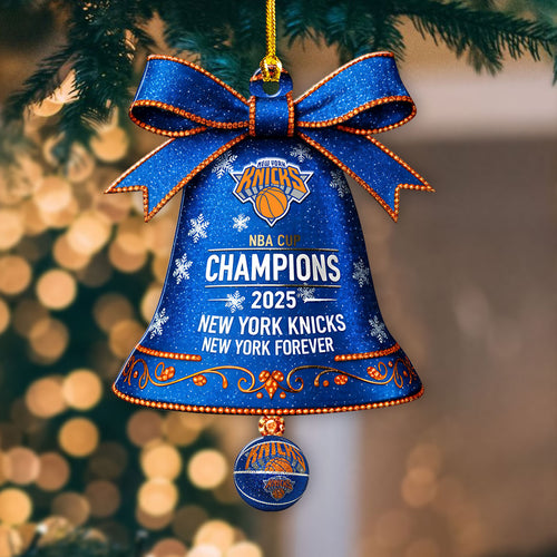 New York Knicks 2025 NBA Cup Champions Custom Shape 2-sided Acrylic Ornament – HOATT15187