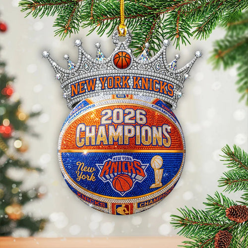 New York Knicks 2026 NBA Finals Champions Custom Shape 2-side Printed Acrylic Ornament – HOATT20938