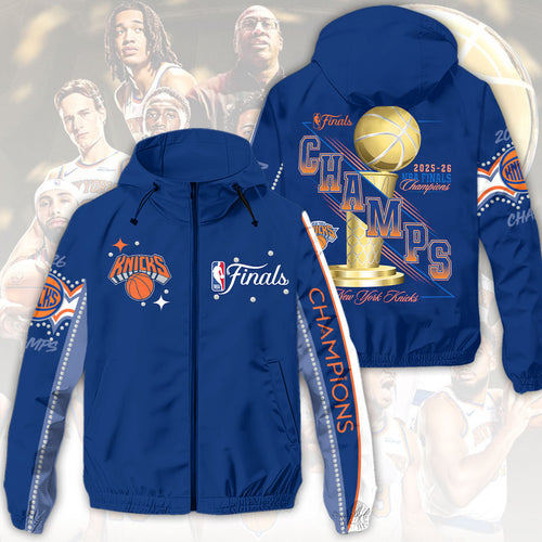 New York Knicks 2026 NBA Finals Champions 3D Windbreaker Jacket – HOATT19174