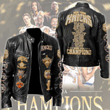 New York Knicks Motorcycle Leather Jacket – GNE7564