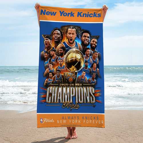 New York Knicks NBA Champions 2026 Rectangle Beach Towel – TMTHU6934
