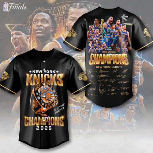 New York Knicks NBA Finals Champions 2026 Baseball Jersey – TMTHU7249