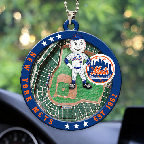 New York Mets Custom shape 2-sided Acrylic Car Ornament – HOATT13049