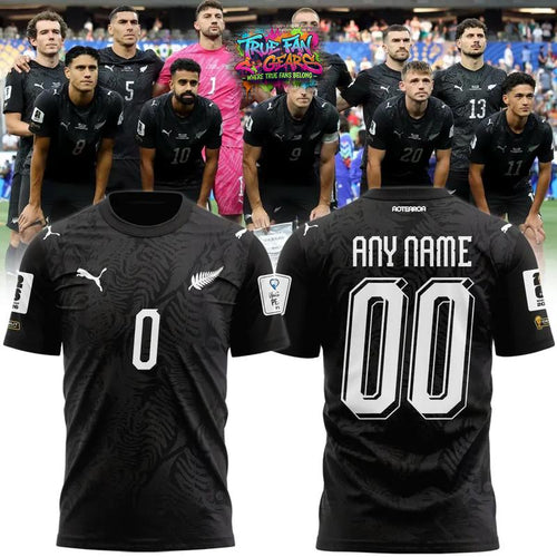 New Zealand National Football Team World Cup 2026 Black Football Jersey