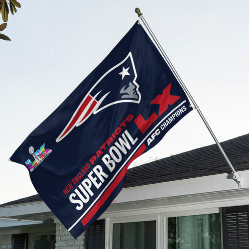 New England Patriots 2025 AFC Champions 3D Double-side House Flag – TANTN20606