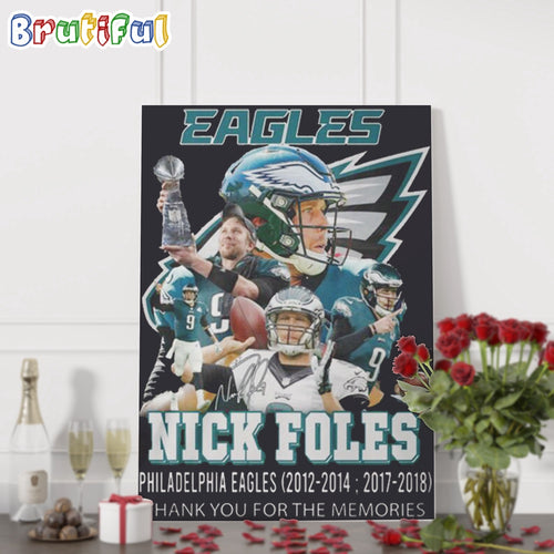 Nick Foles Philadelphia Eagles NFL Thank You For The Memories Wall Art Poster Canvas