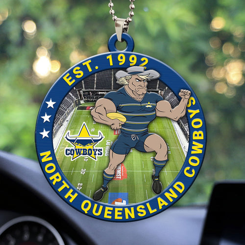 North Queensland Cowboys Custom Shape 2-sided Acrylic Car Ornament – HOATT13376