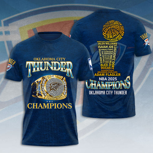Oklahoma City Thunder 2025 NBA Champions 3D Apparel – HOATT 11469