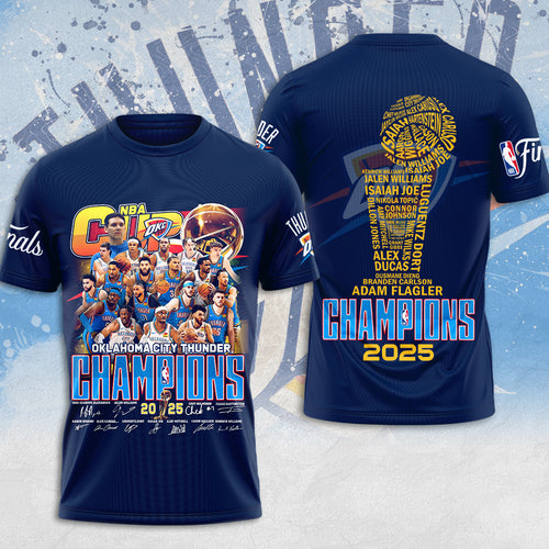 Oklahoma City Thunder 2025 NBA Champions 3D Apparel – MAITM 11891