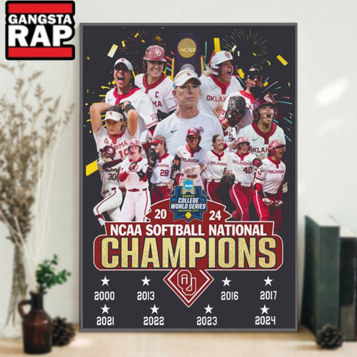 Oklahoma Sooners 2024 NCAA Softball Women’s College World Series Champions Poster Canvas Art
