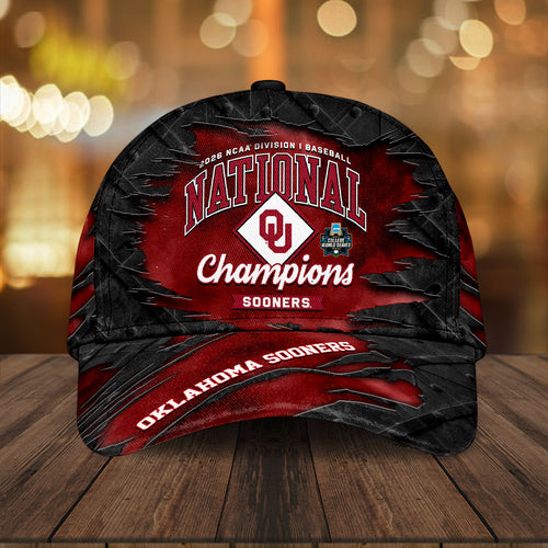 Oklahoma Sooners 2026 NCAA Baseball Men's College World Series Champions Classic Cap – HOATT18945