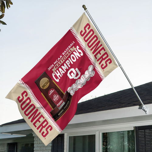 Oklahoma Sooners 2026 NCAA Baseball Men's College World Series Champions 3D Double-side House Flag – HOATT18944