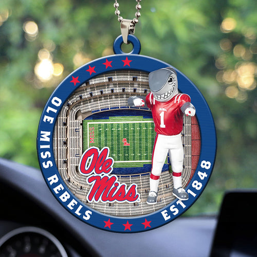 Ole Miss Rebels Football Custom shape 2-sided Acrylic Car Ornament โ HOATT13135