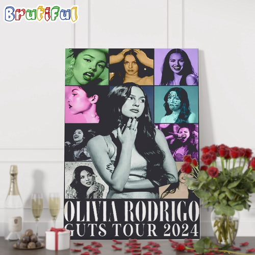 Olivia Rodrigo Guts World Tour Poster Canvas, Guts Tour 2024 Poster Canvas Art
