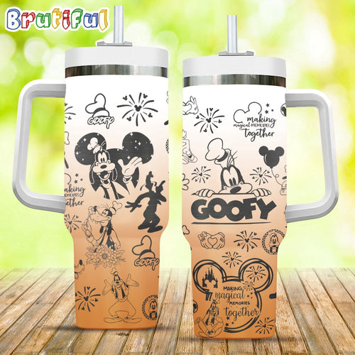 Orange Goofy Making Magical Memories Together Stanley Tumbler 40oz, Disney Stanley Tumbler