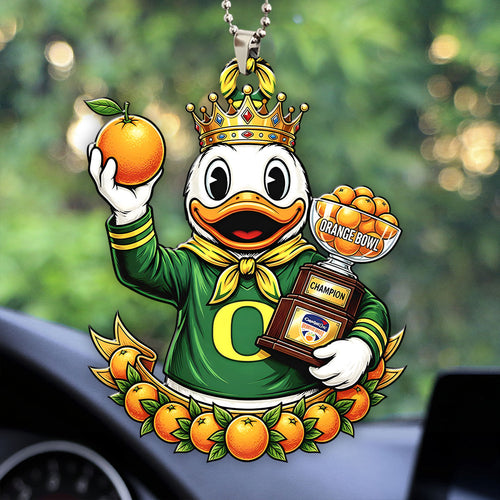 Oregon Ducks Football 2026 Orange Bowl Champions Custom shape 2-sided Acrylic Car Ornament – HOATT15482