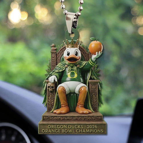 Oregon Ducks Football 2026 Orange Bowl Champions Custom shape 2-sided Acrylic Car Ornament – TMTHU3082