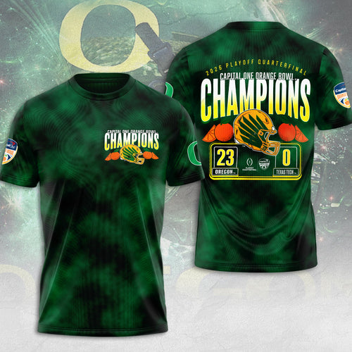 Oregon Ducks Football Orange Bowl Champions 3D Apparel – MAITM14319