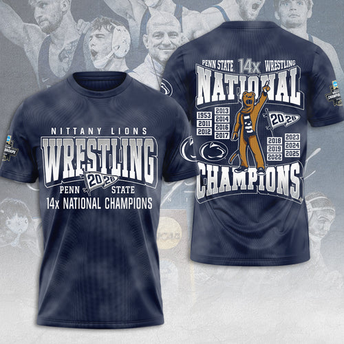 Penn State Nittany Lions Wrestling 2026 National Champions 3D Apparel – MAITM15238