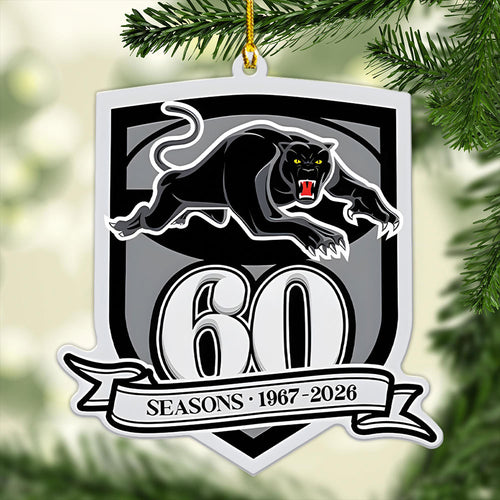 Penrith Panthers 60th Anniversary Custom Shape 2-sided Acrylic Ornament โ TANTN18610