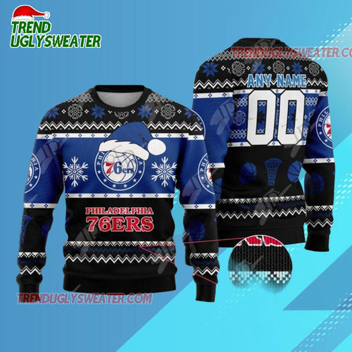 Philadelphia 76ers Festive Snowfall Ugly Christmas Sweater
