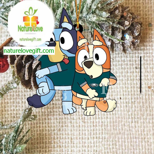 Philadelphia Eagles Bluey & Bingo NFL Christmas Tree Decoration Ornament