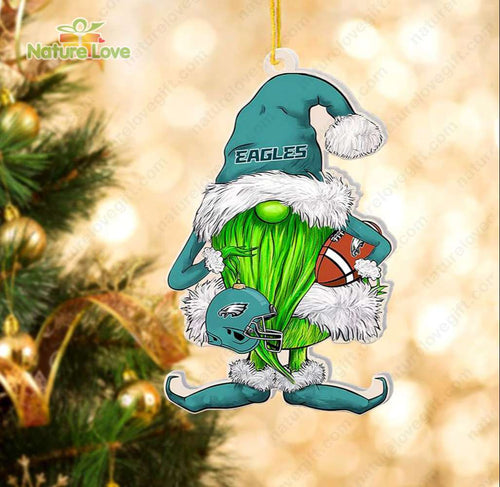 Philadelphia Eagles Gnome Christmas Ornament Santa Xmas Tree Decoration