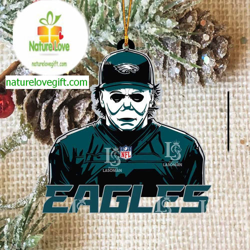 Philadelphia Eagles Michael Myers Horror Halloween NFL Acrylic Christmas Tree Decoration Ornament