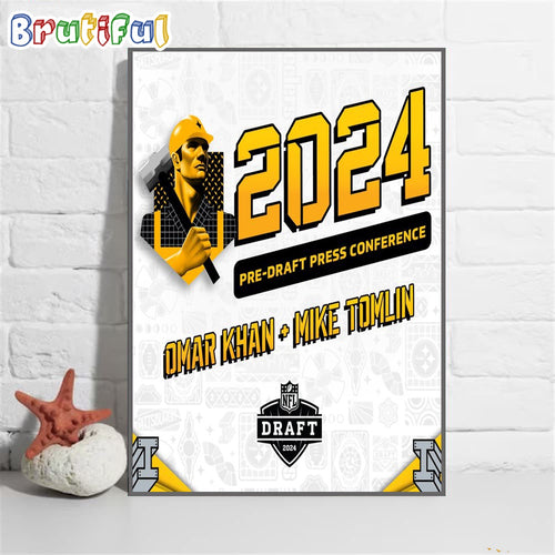 Pittsburgh Steelers 2024 Pre-Draft Press Conference Wall Art Poster Canvas