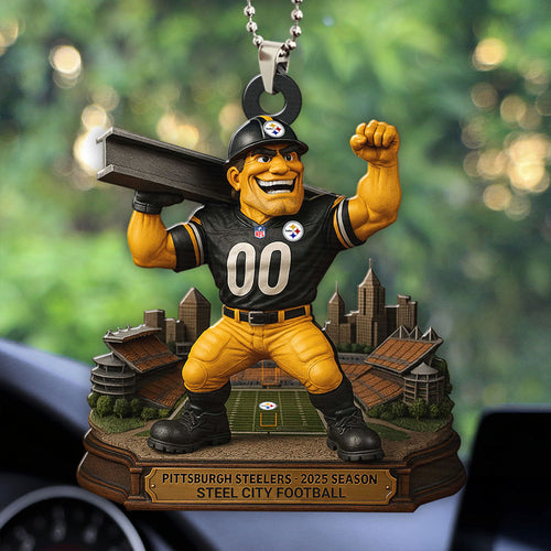 Pittsburgh Steelers 2025 Season Custom shape 2-sided Acrylic Car Ornament โ HOATT13683