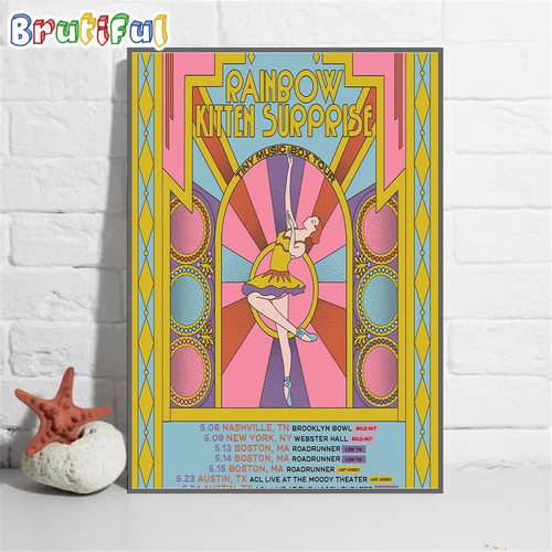 Rainbow Kitten Surprise Tiny Music Box Tour 2024 Wall Art Poster Canvas