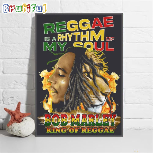 Reggae Is A Rhythm Of My Soul Bob Marley King Of Reggae Wall Art Poster Canvas