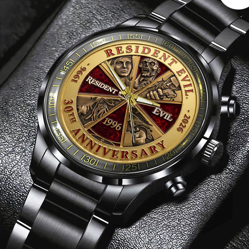 Resident Evil 30th Anniversary Black Stainless Steel Watch – TMTHU4494