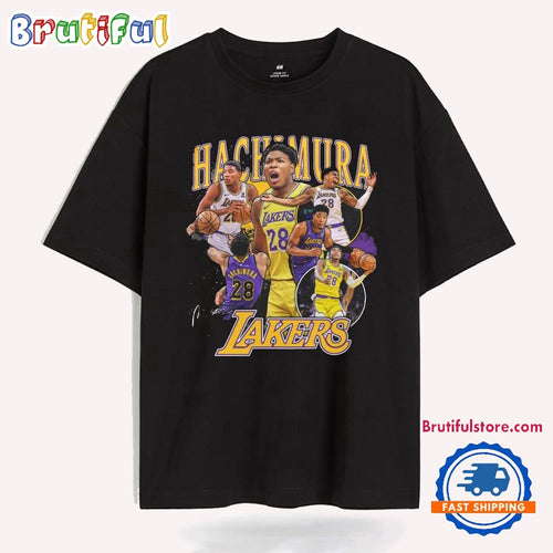 Rui Hachimura Los Angeles Lakers NBA Multi Photo Player Signed T Shirt