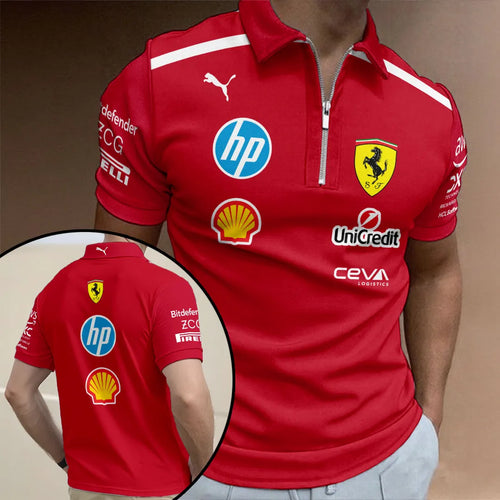 Scuderia Ferrari 2025 Zip Polo Shirt – GNE4820