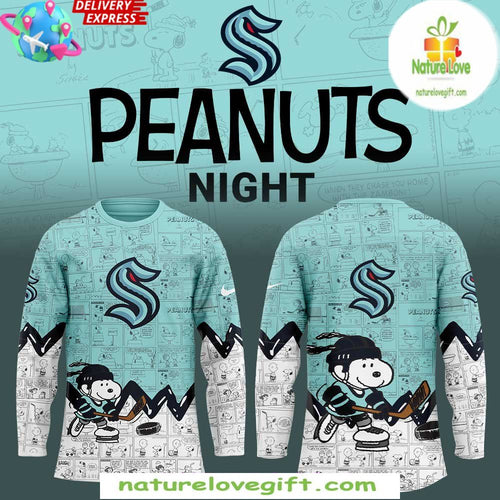 Seattle Kraken Peanuts Hockey Jersey Limited Edition Anniversary