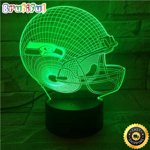 Seattle Seahawks Night Light 3D Illusion LED Lamp For Football Fans