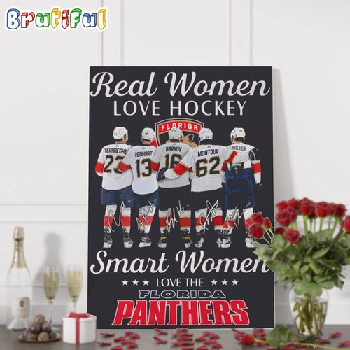 Smart Women Love Hockey The Florida Panthers Signature Wall Art Poster Canvas