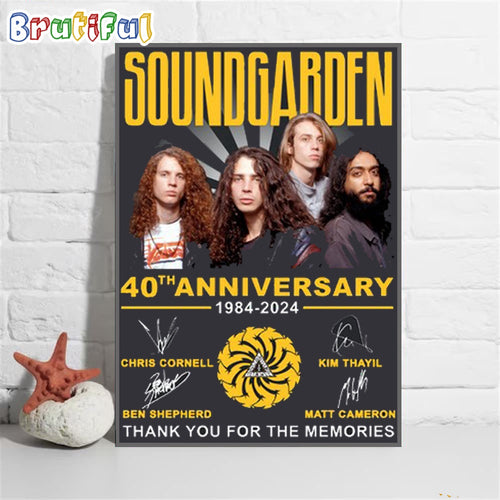 Soundgarden 40th Anniversary Thank You For The Memories Signature Poster Canvas Art
