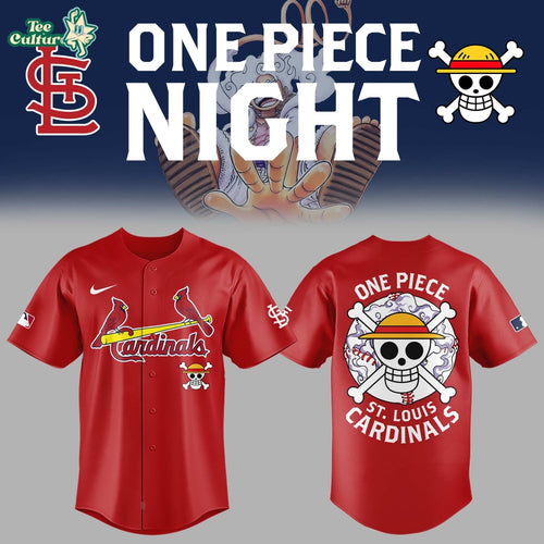 St. Louis Cardinals x One Piece Night Red Jersey - Anime x Baseball Limited Edition