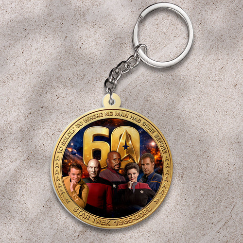 Star Trek 60th Anniversary Custom Shape 2-sided Keychain – HOATT17723