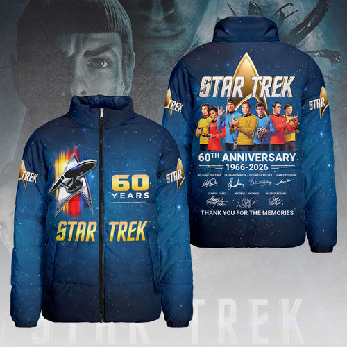 Star Trek: The Original Series 60th Anniversary 3D Stand Collar Puffer Jacket – HOATT14294