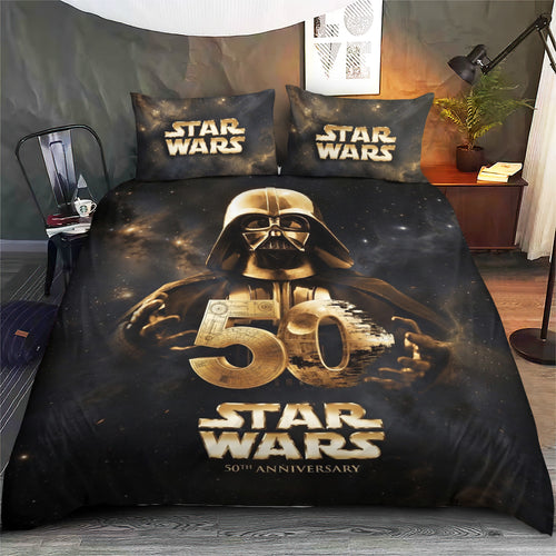 Star Wars 50th Anniversary 2027 3-Piece Duvet Bedding Set – TMTHU5246