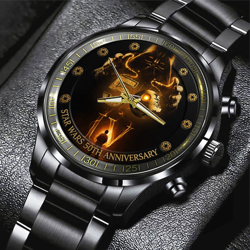Star Wars 50th Anniversary Black Stainless Steel Watch – TMTHU6789