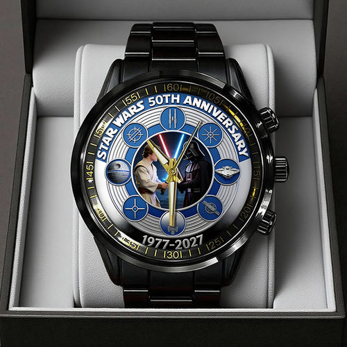 Star Wars 50th Anniversary Black Stainless Steel Watch – TANTN21483